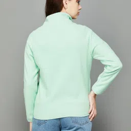 Fame Forever by Lifestyle Sage Green High Neck Jacket image 2