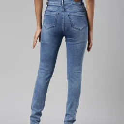 showoffff SHOWOFF Blue Denim Embellished Mid Rise Jeans image 2