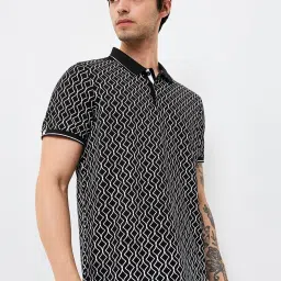 Spykar Men Black Slim Fit Printed Half Sleeve Casual T-Shirt image 2