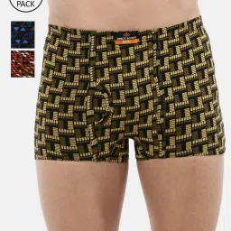 Dixcy Scott Originals Multi Cotton Regular Fit Printed Trunks - Pack Of 3 image 1