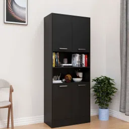 SPYDER CRAFT Engineered Wood 4 Door Wardrobe (Black) image 2