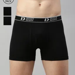 Dixcy Scott Originals Black Cotton Regular Fit Trunks - Pack Of 3 image 1