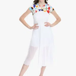 DODO & MOA Bright White Printed A Line Dress image 1