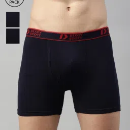 Dixcy Scott Originals Navy Cotton Regular Fit Trunks - Pack Of 3 image 1