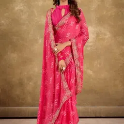 Saree Mall Pink Embellished Sarees With Unstitched Blouse-picture-39