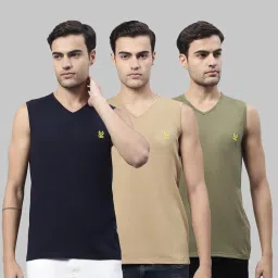 Vimal Jonney Multicolor Regular Fit Sleeveless Lounge T-Shirt - Pack of 3 image 1