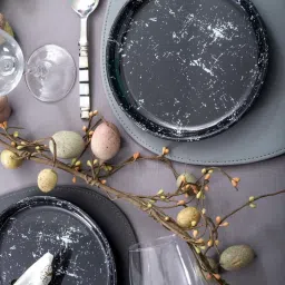 Servewell Dome Black Melamine Dinner Plates - Set of 6 image 1