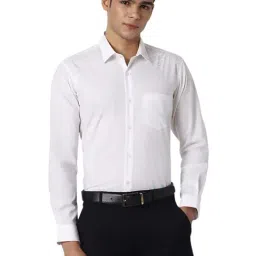 Peter England White Cotton Regular Fit Printed Shirt-picture-33