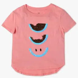 GAP Girls Pink Cotton Graphic T-Shirt-image-61