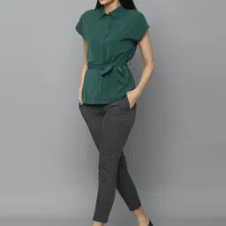 Allen Solly Green Plain Shirt image 4