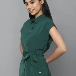 Allen Solly Green Plain Shirt image 3