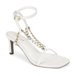 Truffle Collection Women's Pastel White Ankle Strap Stilettos image 2