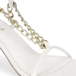 Truffle Collection Women's Pastel White Ankle Strap Stilettos image 4