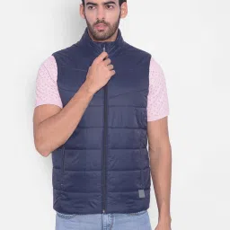 Crimsoune Club Navy Blue Slim Fit Quilted Quilted Jacket image 1