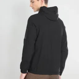 Arrow New York Black Regular Fit Hooded Jacket image 2