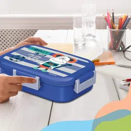 Milton New Flatmate Blue Plastic & Steel Tiffin Box (700 ml) image 2