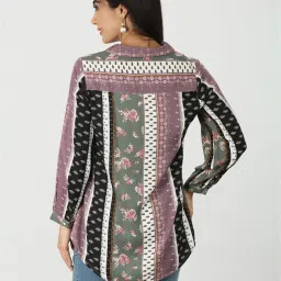 Mustard Multicolor Moss Floral Print Shirt image 2