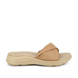 Inc.5 Women's Dark Beige Cross Strap Wedges image 1