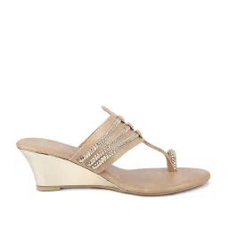 Inc.5 Women's Beige Toe Ring Wedges image 1