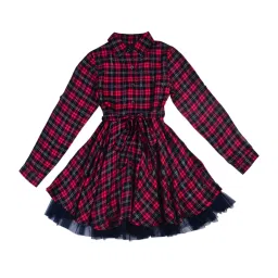 Gini & Jony Kids Pink Checks Dress image 1