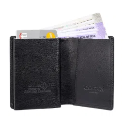 Carlton London Black Leather Small Wallet Card Holder for Men image 2