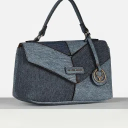 Allen Solly Blue Color Block Free Size Satchel Handbag image 2