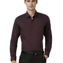 Peter England Purple Slim Fit Texture Shirt-picture-19