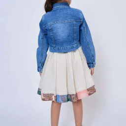 Peppermint Kids Beige Linen Regular Fit 1 Dress and 1 Jacket image 2