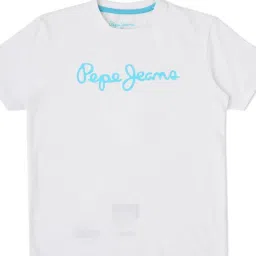 Pepe Jeans Kids White Graphic Print T-Shirt image 1