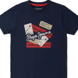 Pepe Jeans Kids Navy Printed T-Shirt image 1