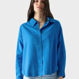 The Souled Store Blue Cotton Shirt image 1