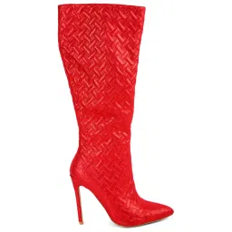 London Rag Women's Red Stiletto Booties image 1