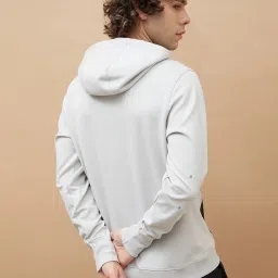 Kappa Light Grey Regular Fit Colour Block Hooded Sweatshirt image 2