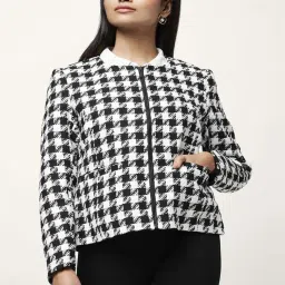 Annabelle by Pantaloons Black & White Chequered Jacket image 1