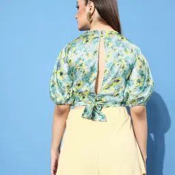 KASSUALLY Grey Floral Print Crop Top image 2