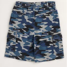 Angel & Rocket Kids Blue & White Cotton Camouflage Shorts image 2