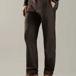 Tommy Hilfiger Brown Regular Fit Checks Trousers image 4