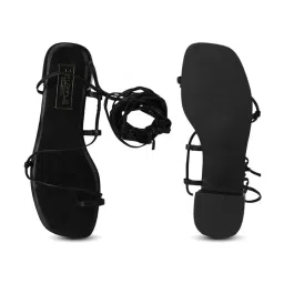 Truffle Collection Women's Black Ankle Strap Sandals image 3