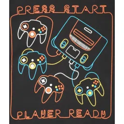 lil tomatoes Li'l Tomatoes Kids Black Cotton Printed T-Shirt image 3