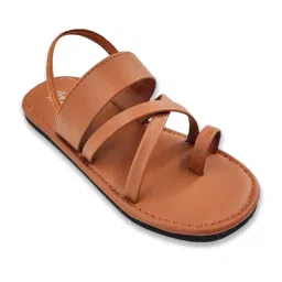 Madras Trunk Kids Tan Toe Ring Sandals image 2