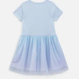 Nap Chief Girls Blue Cotton Blend Graphic Dress image 2