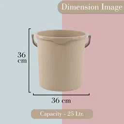 Kuber Industries Magnite Beige & Cream-Coloured 6 Pieces Striped Bucket 25L image 5