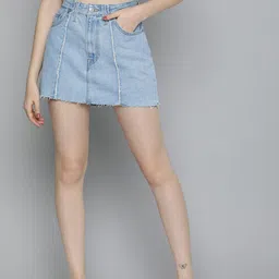Levis Women Solid A-Line Pure Cotton Denim Skirt-picture-10