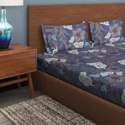 Klotthe Floral Multicolor 210 TC Cotton King Bedsheet with 2 Pillow Covers image 3