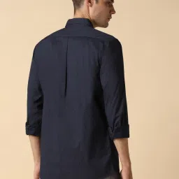 Allen Solly Navy Cotton Regular Fit Printed Shirt image 2