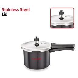 judge by prestige JUDGE Black & Silver Hard Anodised 20 cm Gas Compatible Outer Lid Pressure Cooker (3 L) - Set of 1 image 5