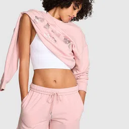Victoria's Secret Women Typography Printed Mid-Rise Campus Shorts-image-34