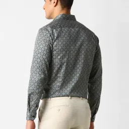 Van Heusen Grey Cotton Slim Fit Printed Shirt image 2