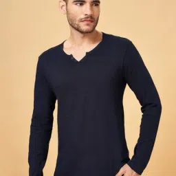 Urban Ranger by Pantaloons Navy Blue Cotton Slim Fit T-Shirt-image-52