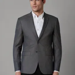 Louis Philippe Grey Slim Fit Polka Dot Blazer-image-10